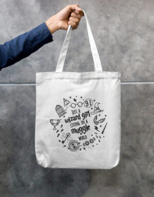 Harry Potter - Just a Wizard Girl - Tote Bag Zipper